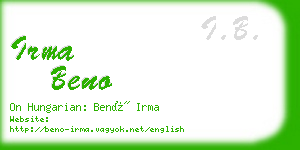 irma beno business card